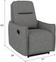 Emerald Home Justine Charcoal Manual Recliner-3