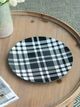 A & B Home 2-Piece Beige/Black Round Charger Plate Set-1