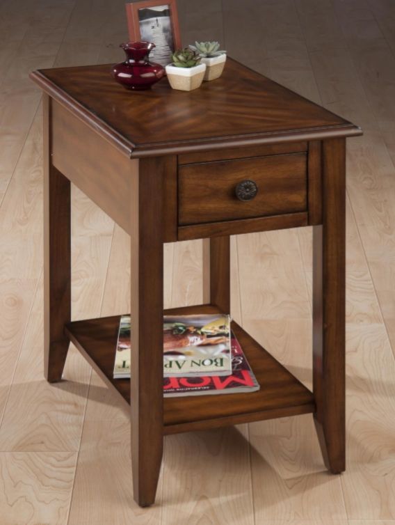 Jofran Inc. Medium Brown Chairside Table-1