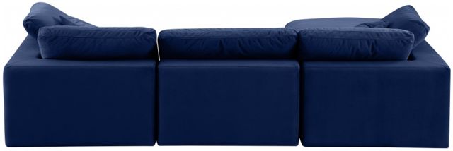 Meridian Furniture Comfy 4-Piece Navy Velvet Sectional-3