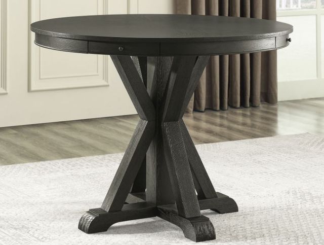 Steve Silver Co. Rylie Black Counter Dining Table with 4-Drawers and Game Top-1