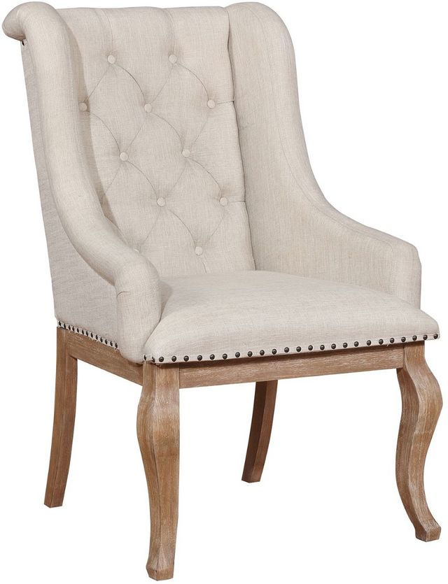 Coaster® Brockway 2-Piece Cream/Barley Brown Arm Chairs