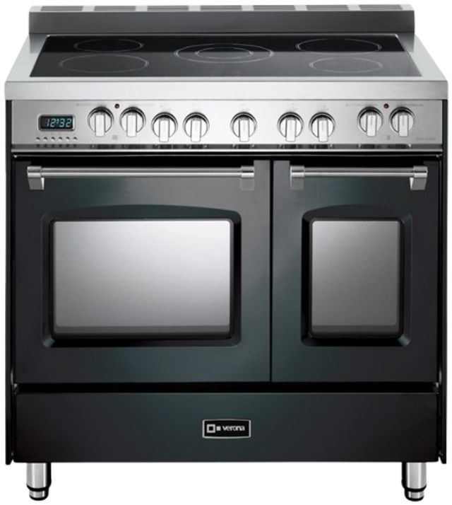 Verona® Prestige 36" Matte Black Double Oven Pro Style Electric Range-0
