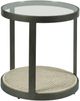 Hammary® Hidden Treasures Glass Top Round End Table with Black Base-0