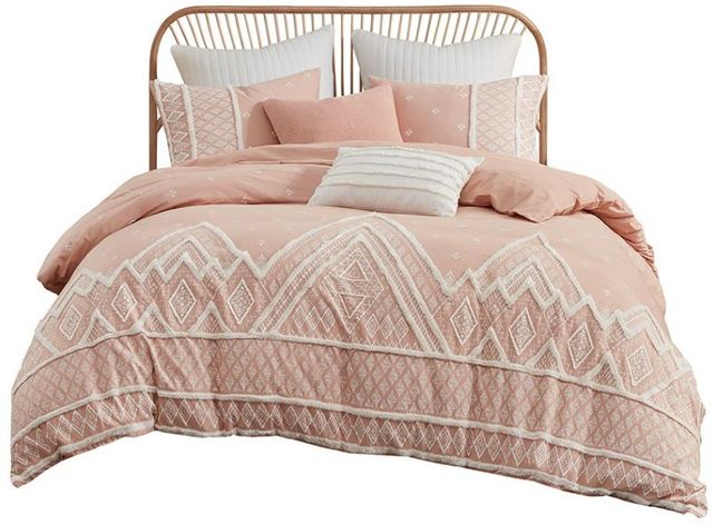 Olliix by INK+IVY Marta 3 Piece Blush King/California King Flax and Cotton Blended Comforter Set-0