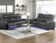 Homelegance® Apex Black Double Power Reclining Loveseat with Center Console-1