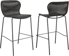 Coaster® McKinley 2-Piece Brown/Sandy Black Upholstered Bar Stools