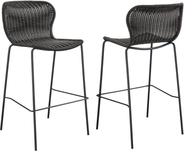 Coaster® McKinley 2-Piece Brown/Sandy Black Upholstered Bar Stools-0