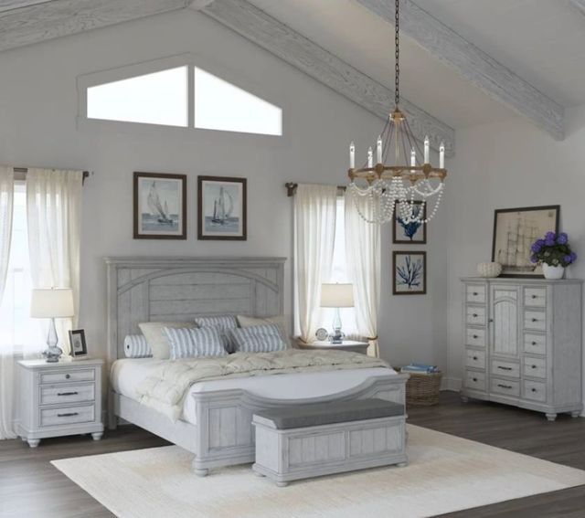 Emerald Home New Haven Oyster Shell Queen Panel Bed-1