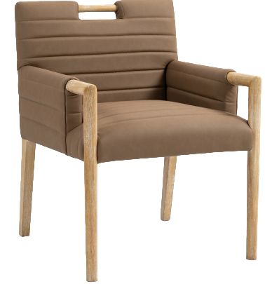 Meridian Furniture Aimee Brown 19" Vegan Leather Dining Arm Chair-0