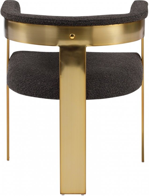Meridian Furniture Romeo Brown/Brushed Gold Boucle Upholstered Dining Chair-1