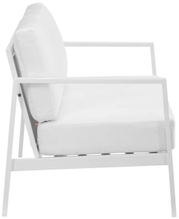 Linon Alora White Aluminum/Fabric Outdoor Loveseat-3