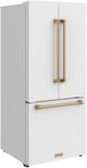 Thor Kitchen Gordon Ramsay Series 30" White French Door Counter Depth Refrigerator with Bronze Hardware-4