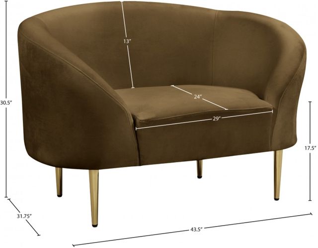 Meridian Furniture Ritz Brown Velvet Chair-3