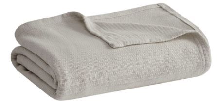Olliix by Madison Park Freshspun Basketweave Grey King Cotton Blanket-0