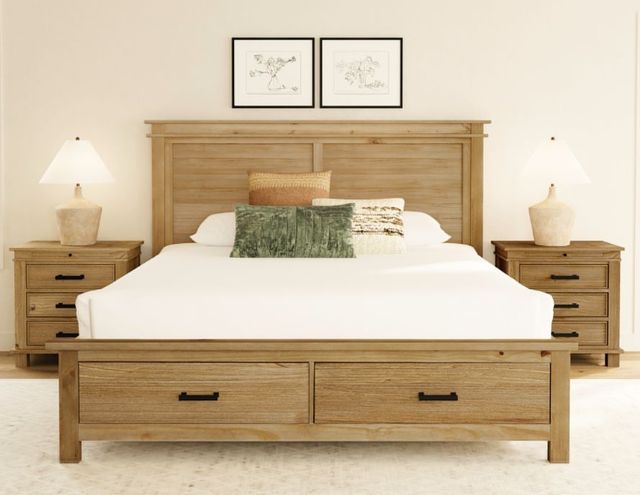 A-America® Glacier Point Golden Java Queen Storage Panel Bed-1