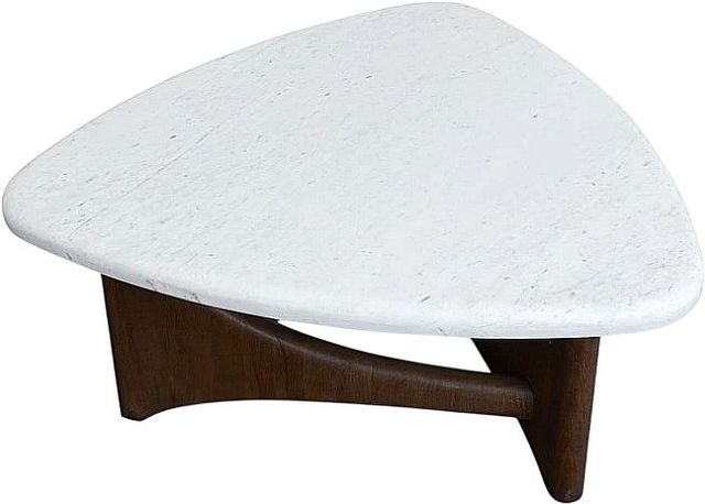 Magnussen Home® Arwen White Cocktail Table with Brown Base-3