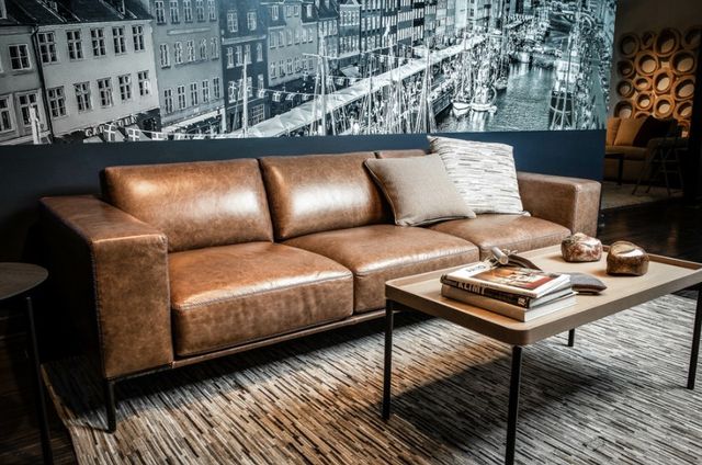 American Leather® Customizable Copenhagen Leather Sofa-1