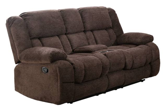Mazin Furniture Presley Brown Power Reclining Loveseat with Center Console-1