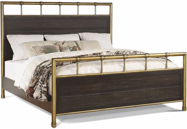 Flexsteel® Cologne Dark Brown/Gold California King Metal Framed Bed-0