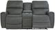 La-Z-Boy® Apollo Blue Grey Leather Manual Reclining Loveseat with Console-4