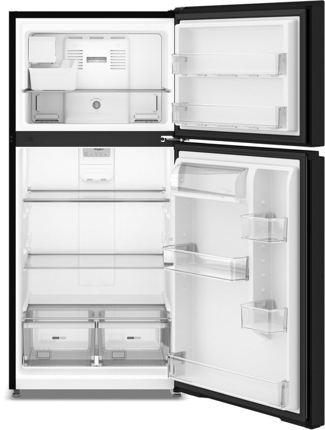Whirlpool® 30" 19.3 Cu. Ft. Black Top Freezer Refrigerator with Total Coverage Cooling-1