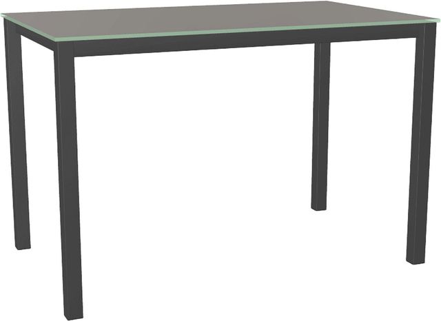 Amisco Customizable Azilis 54" Rectangular Counter Height Pub Table with 0.5" Taupe Glass Top-0