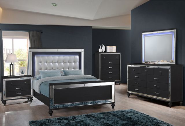 New Classic® Home Furnishings Valentino Black Full Upholstered Bed-1