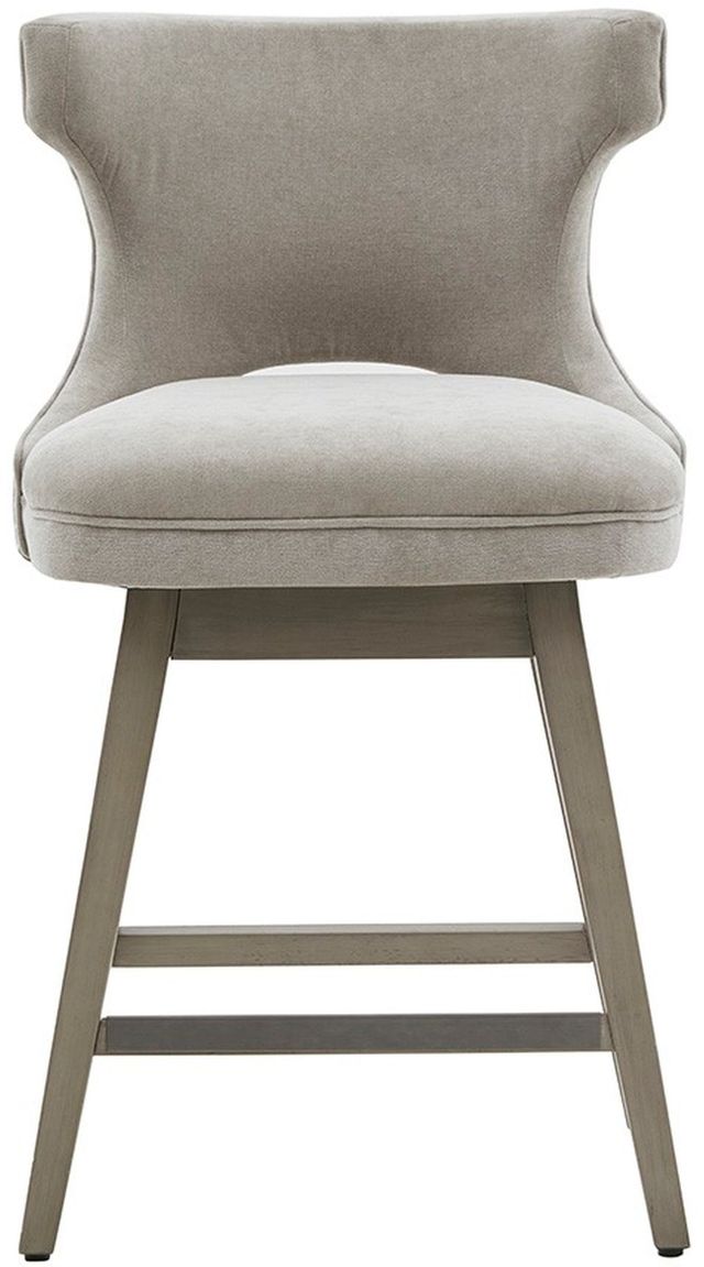 Olliix by Madison Park Light Grey Emmett Swivel Counter Stool-0