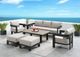 Elements International Costa 7-Piece Black Aluminum/Fabric Patio Conversational Set-1