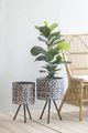 A & B Home 2-Piece Gray Planter on Stand Set-4
