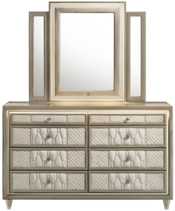 Coaster® Lorient Camel/Ivory Dresser and Mirror-1