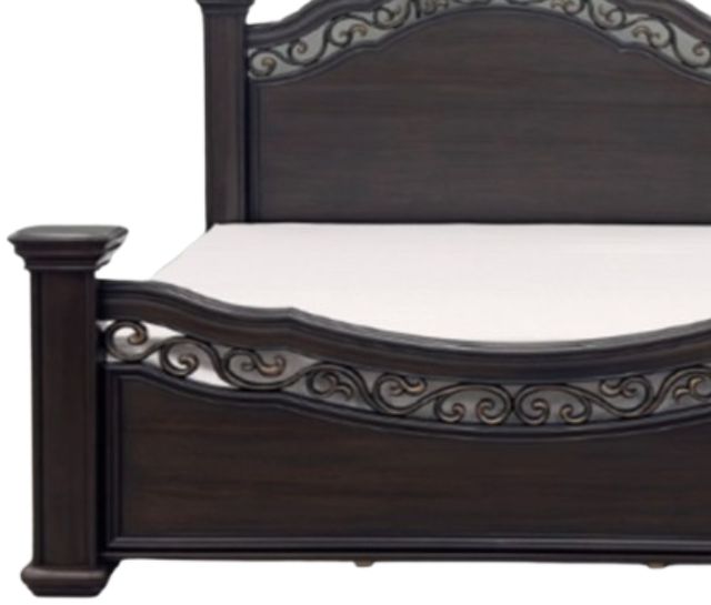 Elements International Brunswick Mahogany King Panel Bed-1