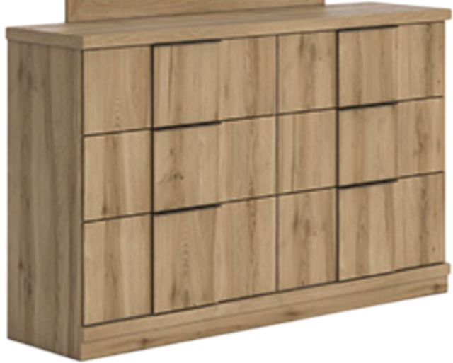 warm brown dresser Witney 64" Warm Brown Oak 6-Drawer Dresser