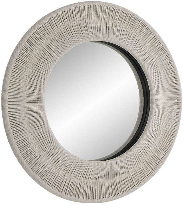Uttermost® Sailor's Knot White Small Round Mirror-3