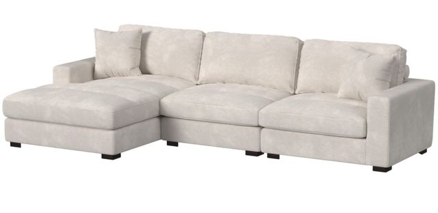 Elements International Arizona 3-Piece Steno Beige Modular Sectional and Left-Arm Facing Chaise-0