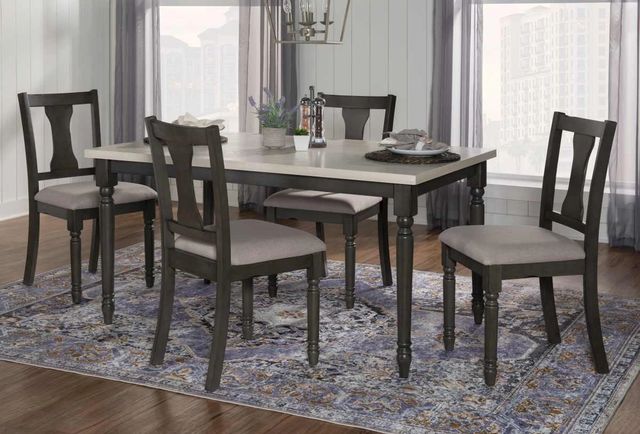 Powell® Willow 5-Piece Beige/Dark Gray/Smokey White Dining Set-1