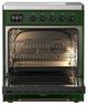 Ilve® Majestic III 30" Emerald Green Pro Style Induction Range with Solid Door and Burnished Trim-1