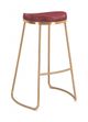 Zuo® Bree Burgundy and Gold Set of 2 Bar Stool-0