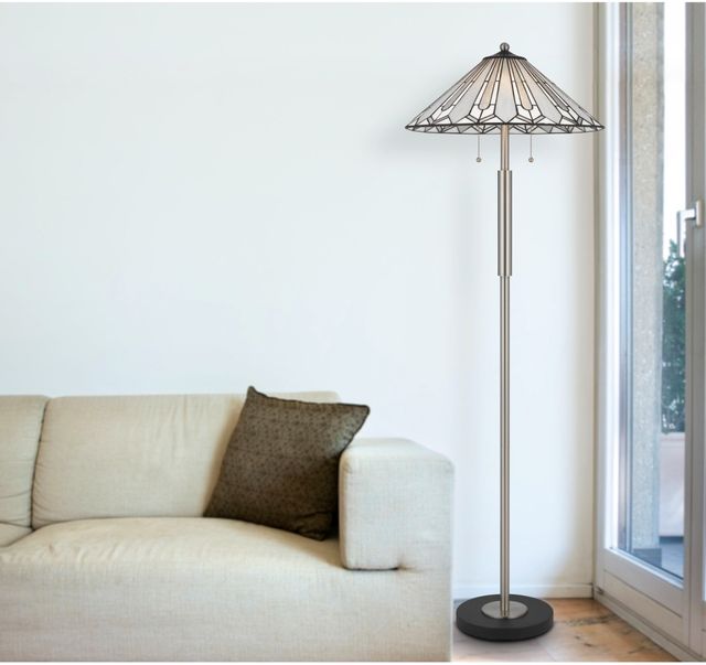 CAL Lighting & Accessories Tiffany Bronze Floor Lamp-3