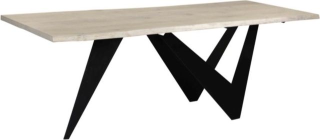 Moe's Home Collection Bird Natural Large Dining Table with Black Metal Base-0