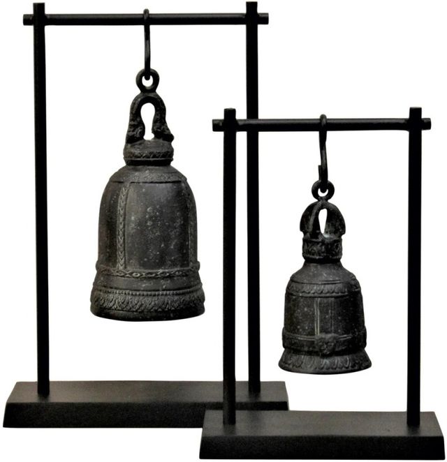 Harp & Finial® Gola Matte Verdigris Large Antique Bell-1