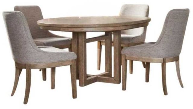 Liberty Furniture Proximity Place 5-Piece Barley/Barley Buff Optional Pedestal Dining Set-0