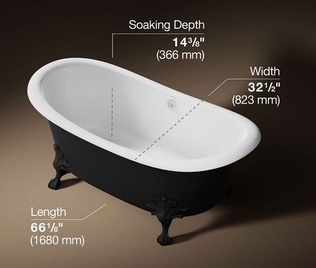KOHLER® Artifacts™ White 66.13" X 32.5" Freestanding Bath-3