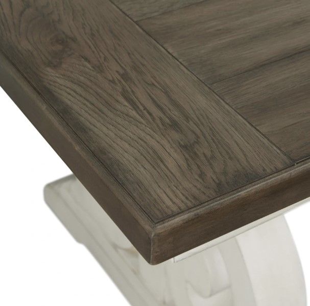Intercon Drake French Oak Dining Table with Rustic Gray Base-3