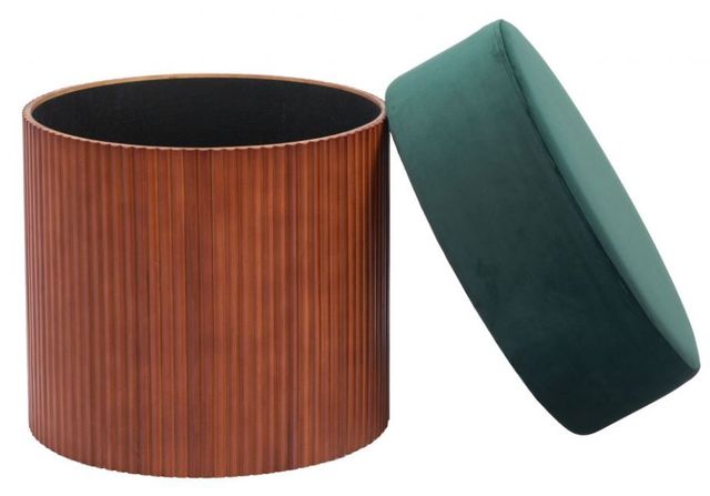 Zuo® Modern Boto Brown/Green Storage Ottoman-3