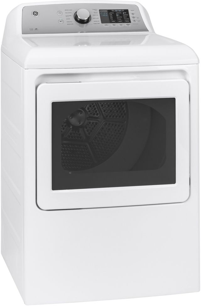 GE® 7.4 Cu. Ft. White Front Load Gas Dryer-1
