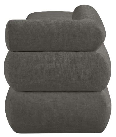 Meridian Furniture Kennedy Grey Chenille Fabric Bench-2