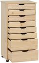 Linon Rudy Unfinished Brown Rolling Storage Cart-4