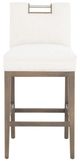 Fairfield® Customizable Entree Dining Nickel Metal Pull Short Back Bar Stool-1